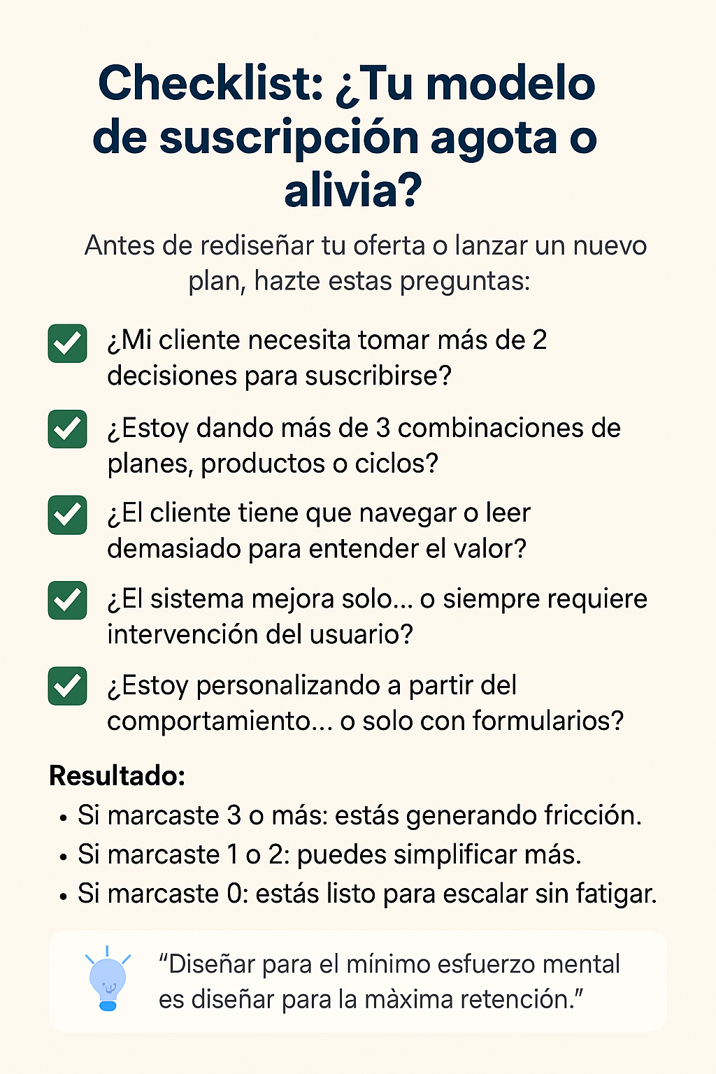 Checklist para crear modelos de suscripción personalizados