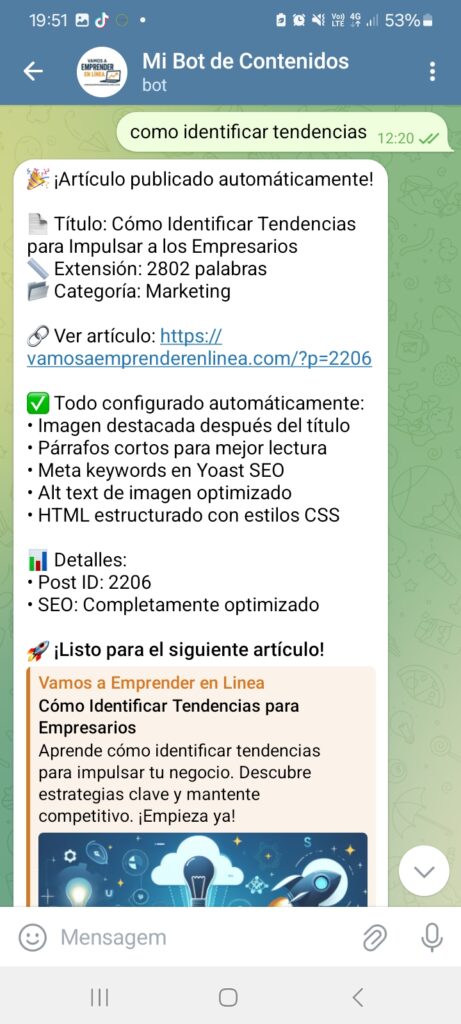 Bot en Telegram que escribe y publica por ti 9