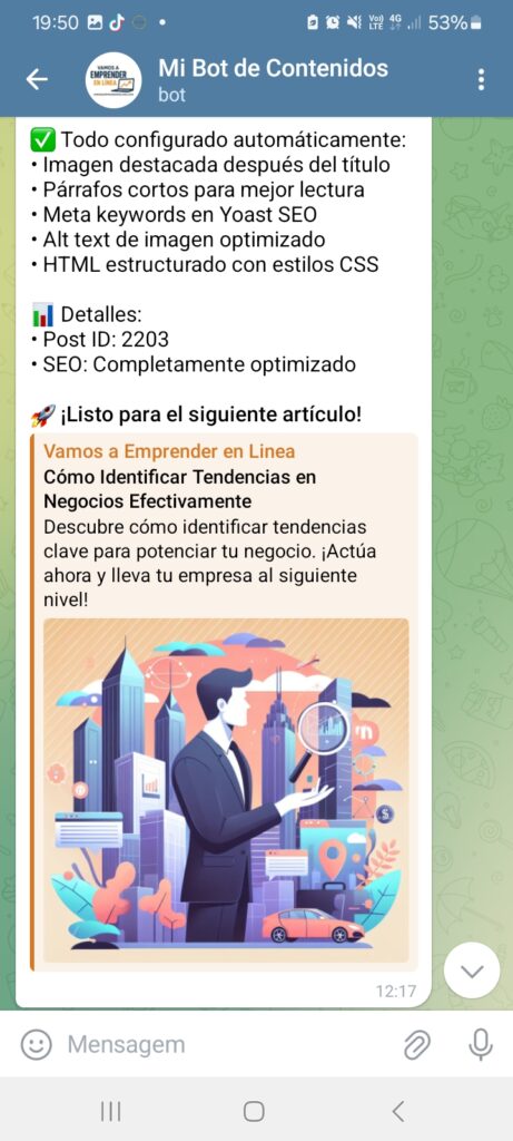 Bot en Telegram que escribe y publica por ti 7