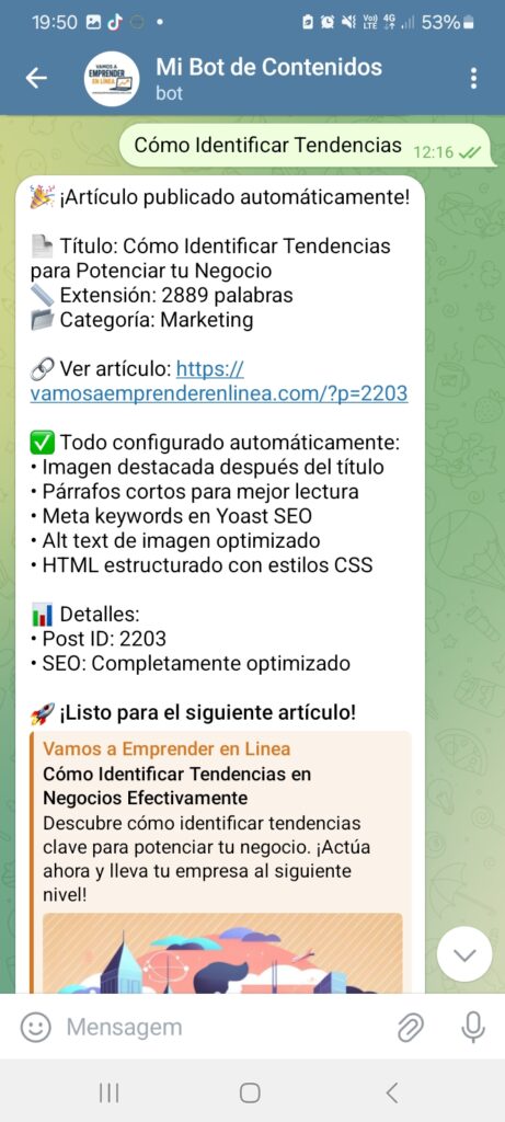 Bot en Telegram que escribe y publica por ti 6