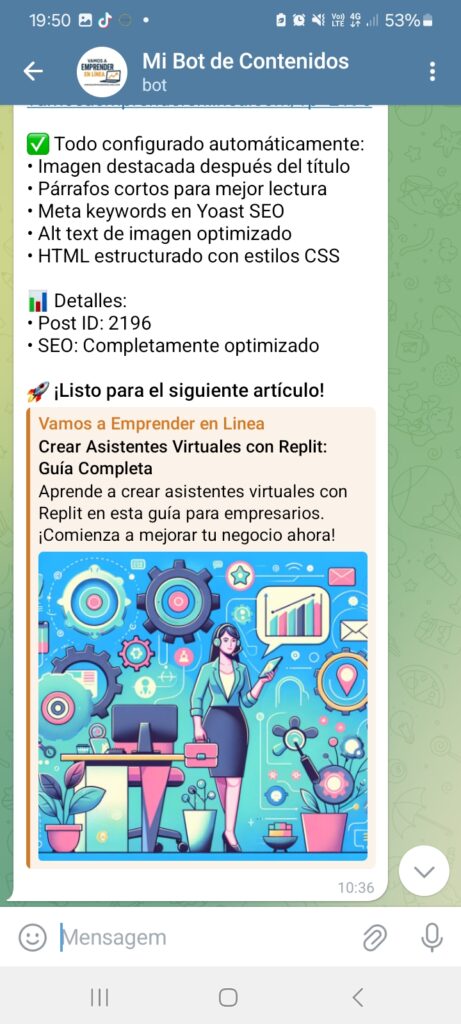 Bot en Telegram que escribe y publica por ti 5