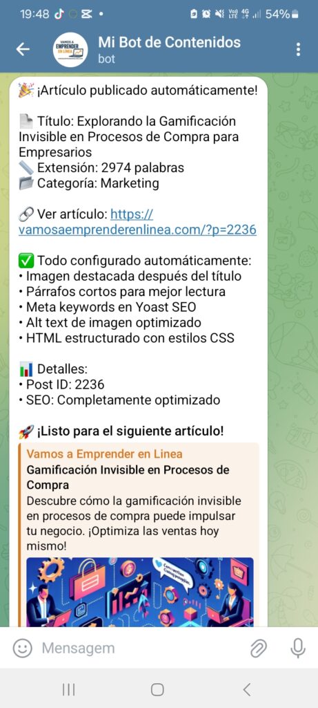 Bot en Telegram que escribe y publica por ti