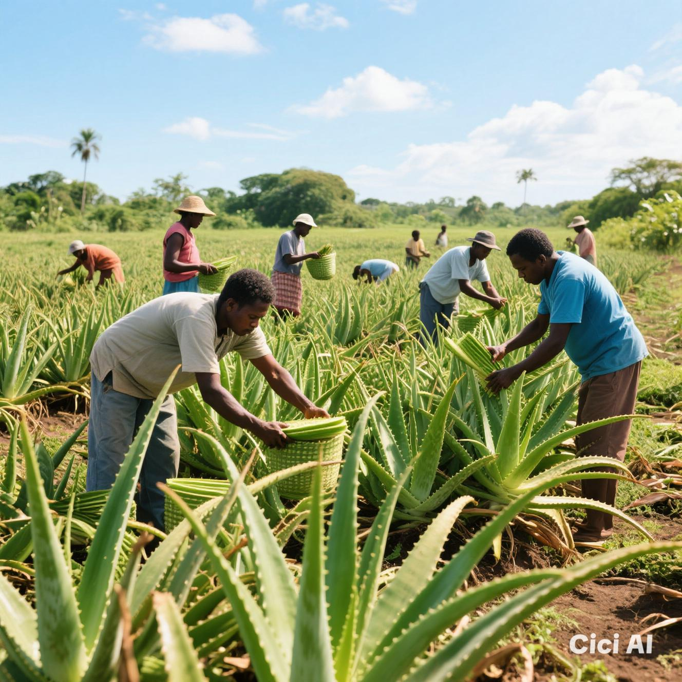 Campo de aloe vera Forever Living en República Dominicana