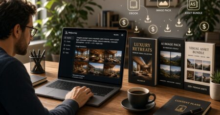 Midjourney para emprendedores: genera packs de imágenes, portadas y assets visuales que se venden solos